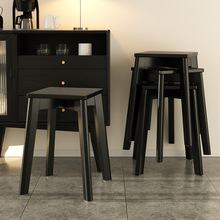实木软包餐椅家用凳子现代简约木椅子客厅板凳可叠放餐桌凳子书桌