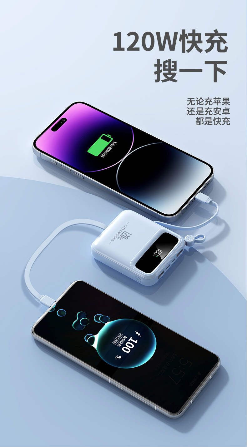 Grenzüberschreitende Mini-Powerbank Superfast Charging 20000mAh große Kapazität kompakt tragbar Geschenklogo-Druck