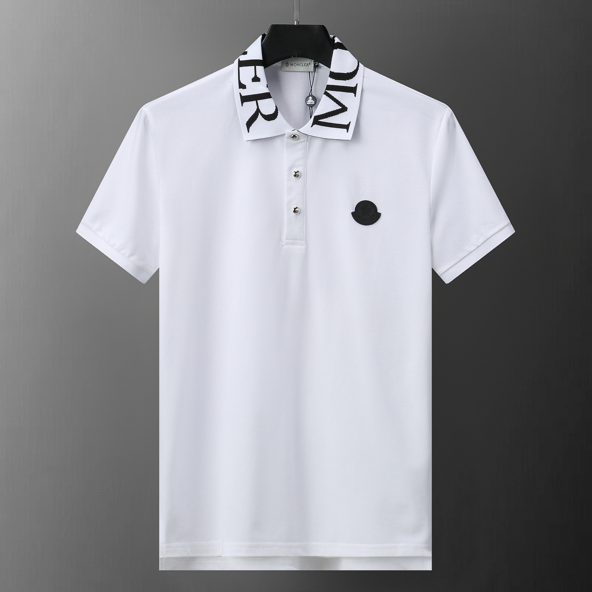 Moncler Shirt Logo Collar White