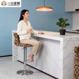 定制吧台椅设计师高级简约轻奢升降高脚酒吧椅吧台凳子家用岛台椅