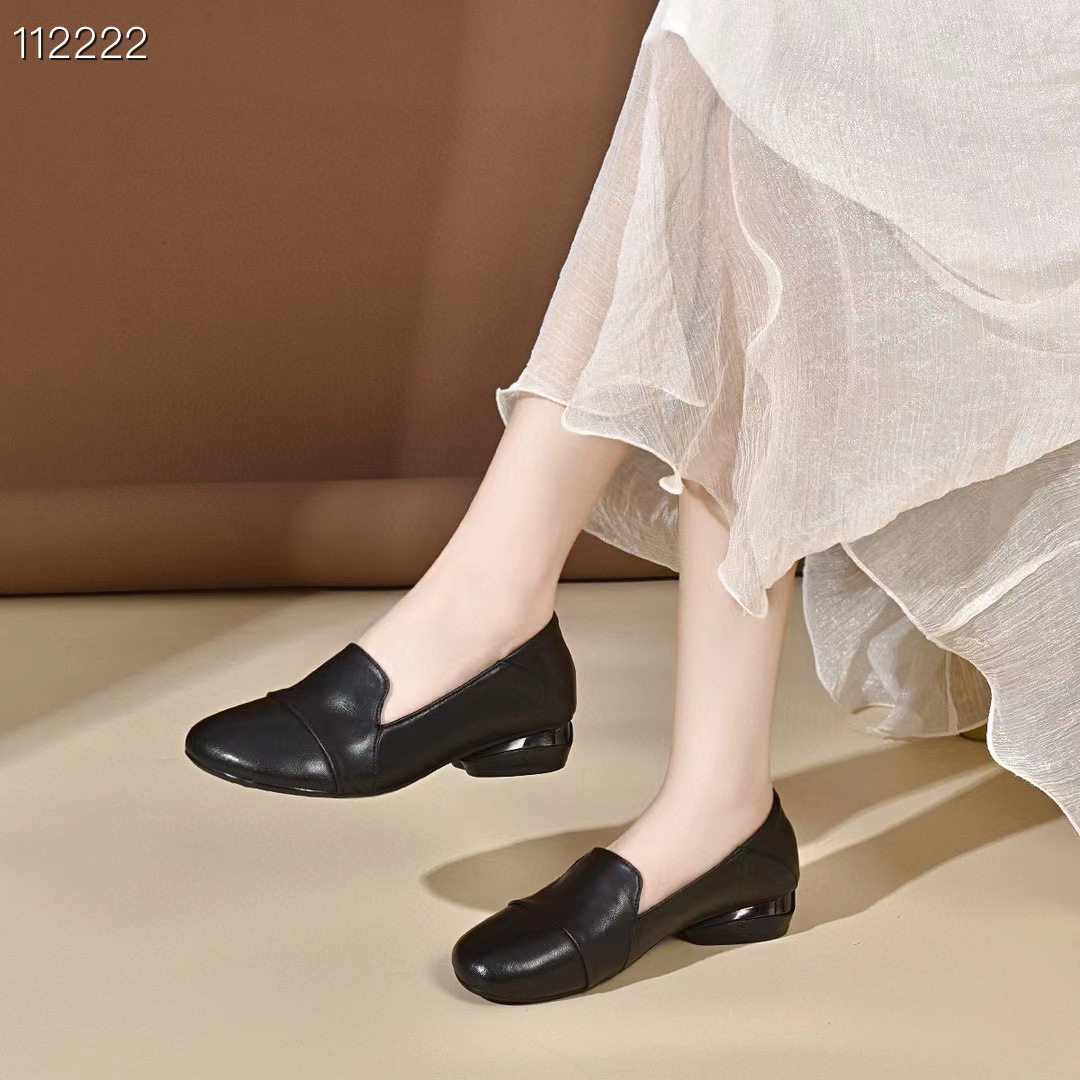 Neue Damenschuhe mit niedrigem Blockabsatz und runder Zehenpartie für Frühling und Herbst 2025 – modisch, bequem und vielseitig_voghion.com