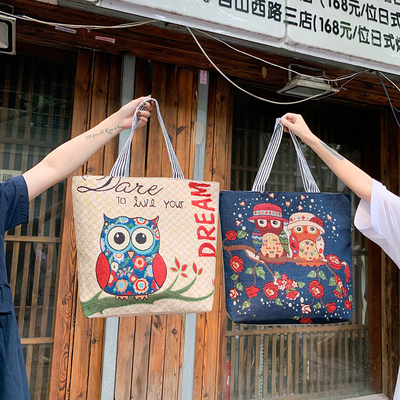 详情_韩版大容量亚麻帆布单肩包女包2019新款潮百搭可爱休闲