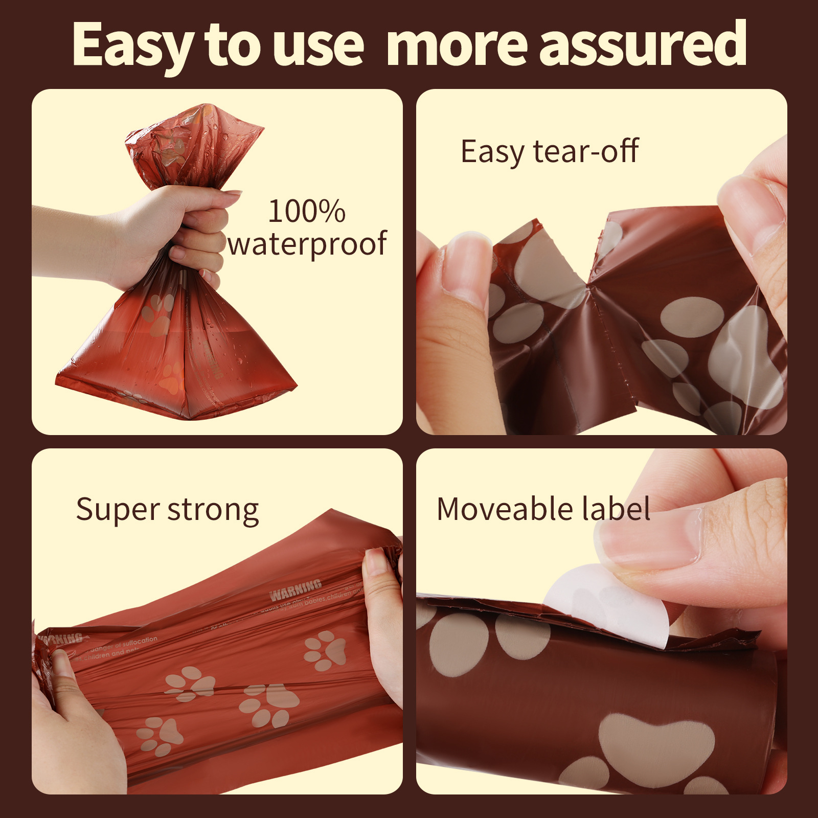 Transfronterizo temuTK bolsa desechable de basura de mascotas ecológica para perros dispensador de bolsas de heces plásticas recicladas bolsa de plástico