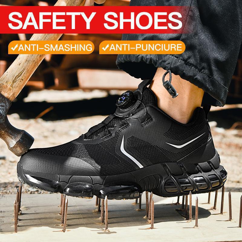Chaussures de travail spéciales pour hommes, anti-écrasement et anti-perforation, résistantes à l'usure, antidérapantes, légères, respirantes, embout en acier, sécurité au travail_voghion.com
