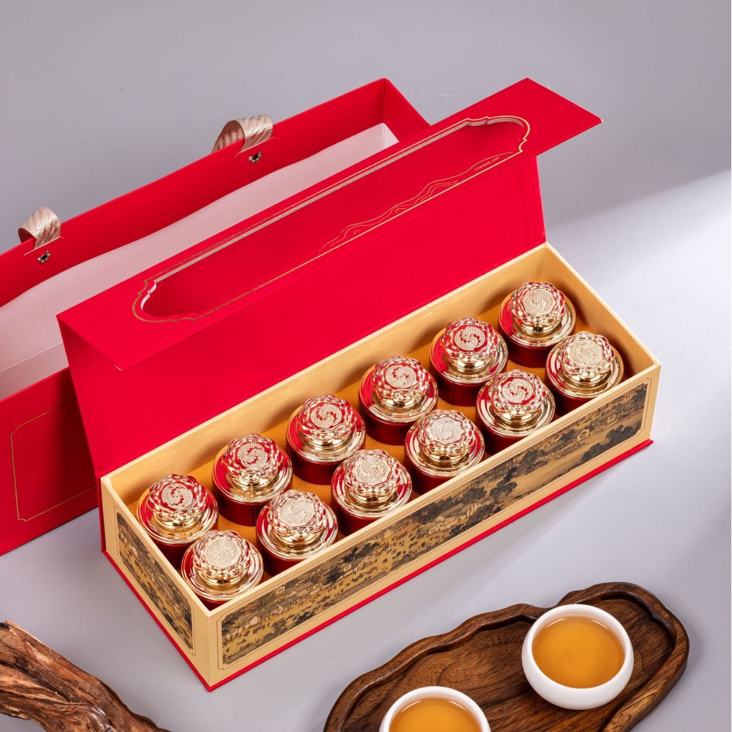 简易小罐茶礼盒空盒茶叶包装盒12小罐普洱茶碎银子茶叶礼盒空盒子