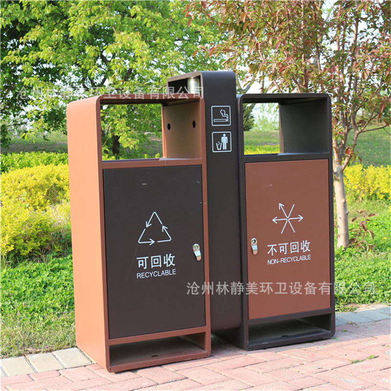 兩分類垃圾桶 果皮箱 金屬垃圾桶 不鏽鋼果皮箱 廣場垃圾桶