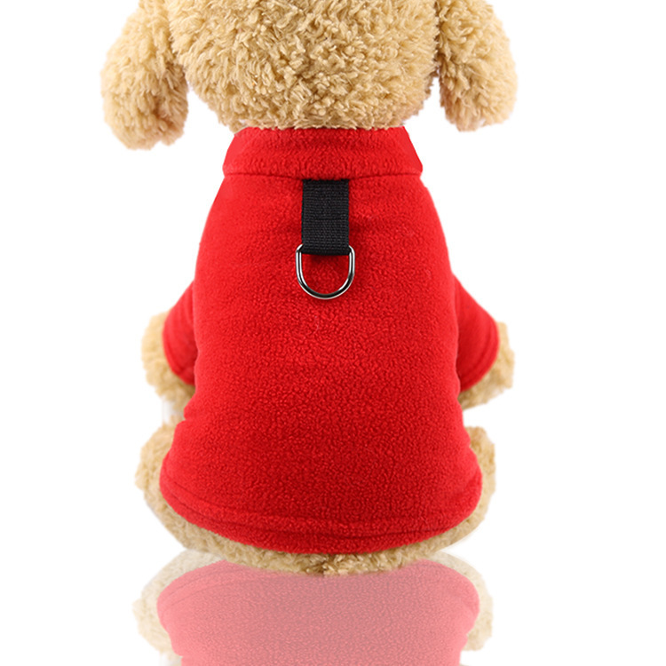 Hebilla de anillo en D de lana polar para sujetar la correa del gato, ropa cálida para perros, artículos para gatos y mascotas, ropa para perros grandes.