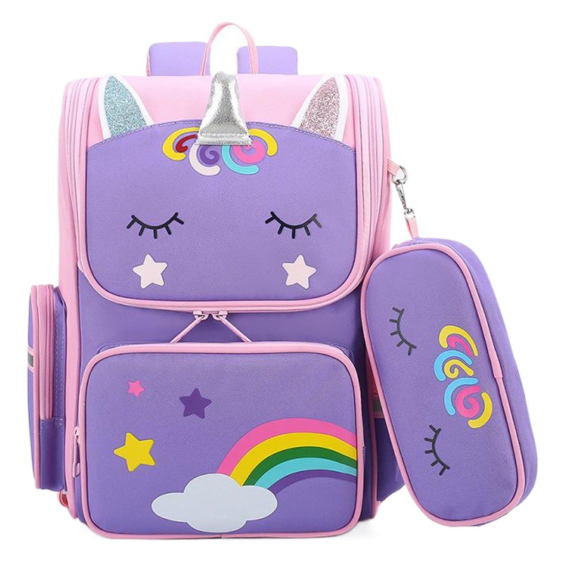 Estudiante de la escuela primaria mochila niños y niñas grado 1-3-6 dibujos animados lindo columna protección impermeable mochila niños mochila