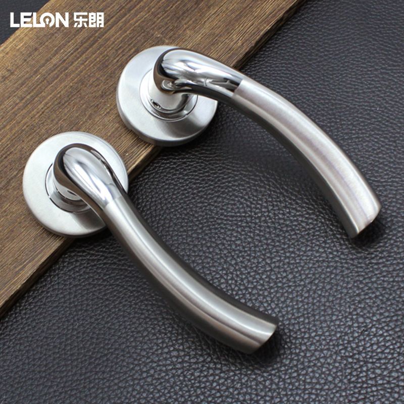 Personalizada acero inoxidable 304 imitación manija de fundición fina puerta de madera interior manija de puerta de dormitorio manija de bloqueo mecánica universal