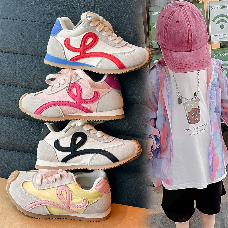 Детские красивые кроссовки с анти-столкновением 2025 весна лето новая модель для девочек