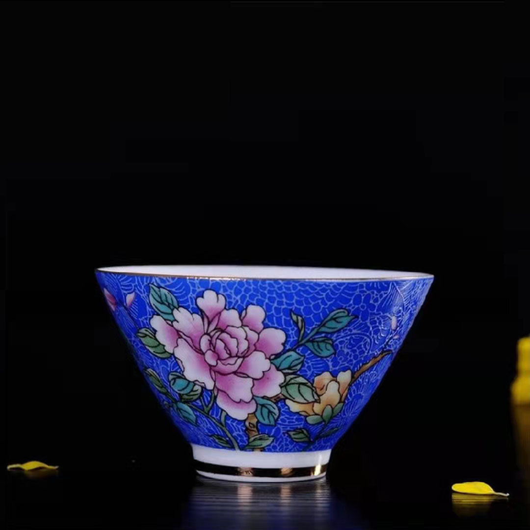 모란 그릇 블루