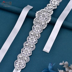 優拉潘 亞馬遜熱銷新娘腰封鑽帶婚紗禮服腰帶 水鑽珍珠腰帶 S161B