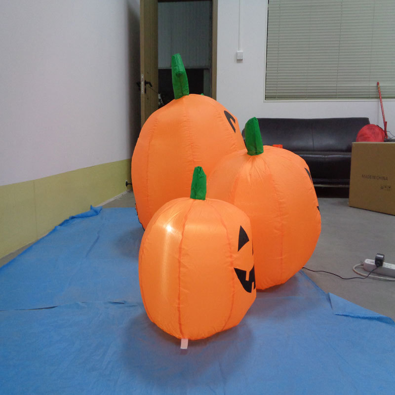 万圣节充气南瓜家族 户外防水LED灯发光气模 气氛庭院摆件道具