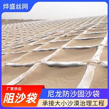尼龙袋固沙障尼龙阻沙网聚乙烯防沙网沙漠防沙板固沙用阻沙网