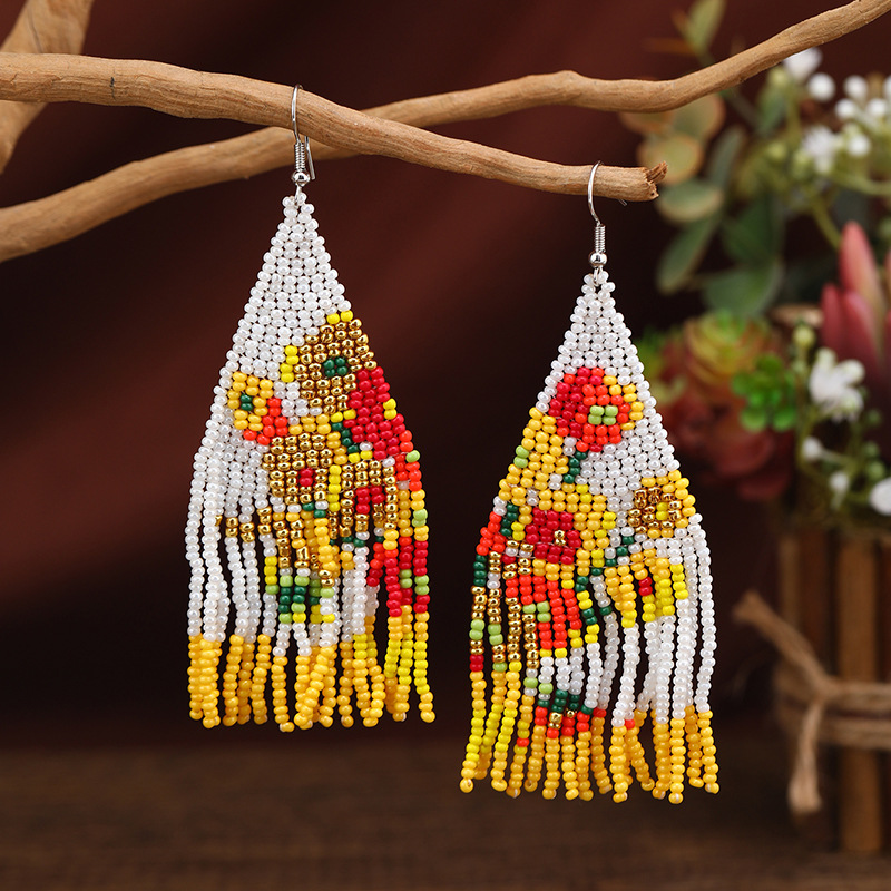 Brand long ethnic earrings with tassels