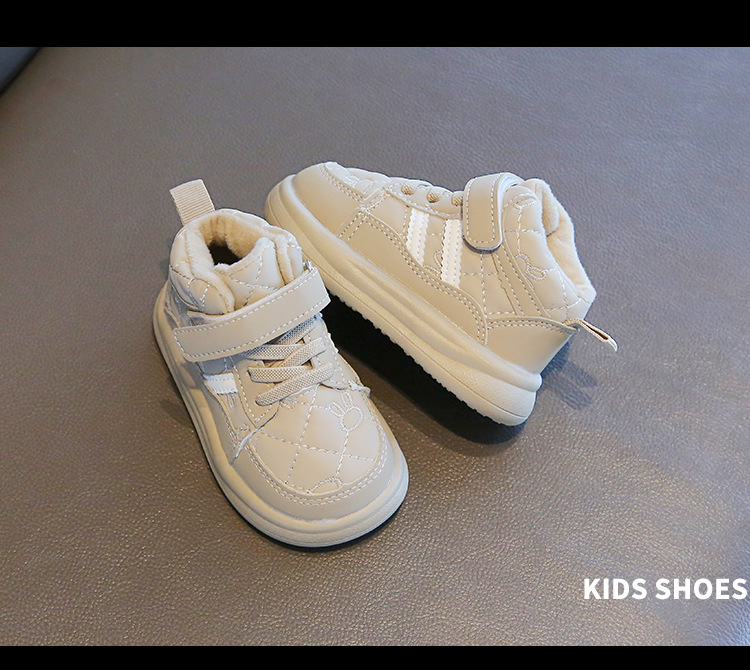 Winter children's sports with plush thick board warm bread men's and women's shoes, waterproof shoes_voghion.com