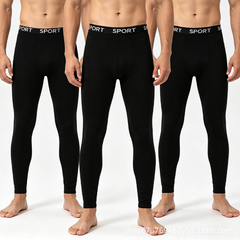 Cross-Border Foreign Trade Men's Elastic Fitted Thermal Pants with Fleece Lining, Factory Wholesale, Amazon Temu Cross-Border Foreign Trade Men's Elastic Fitted Thermal Pants with Fleece Lining, Factory Wholesale, Amazon Temu