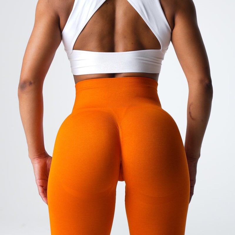 European and American Hot Seamless Knitted Peach Hip Yoga Pants Women's Sports Fitness Pants Sexy Hip Leggings