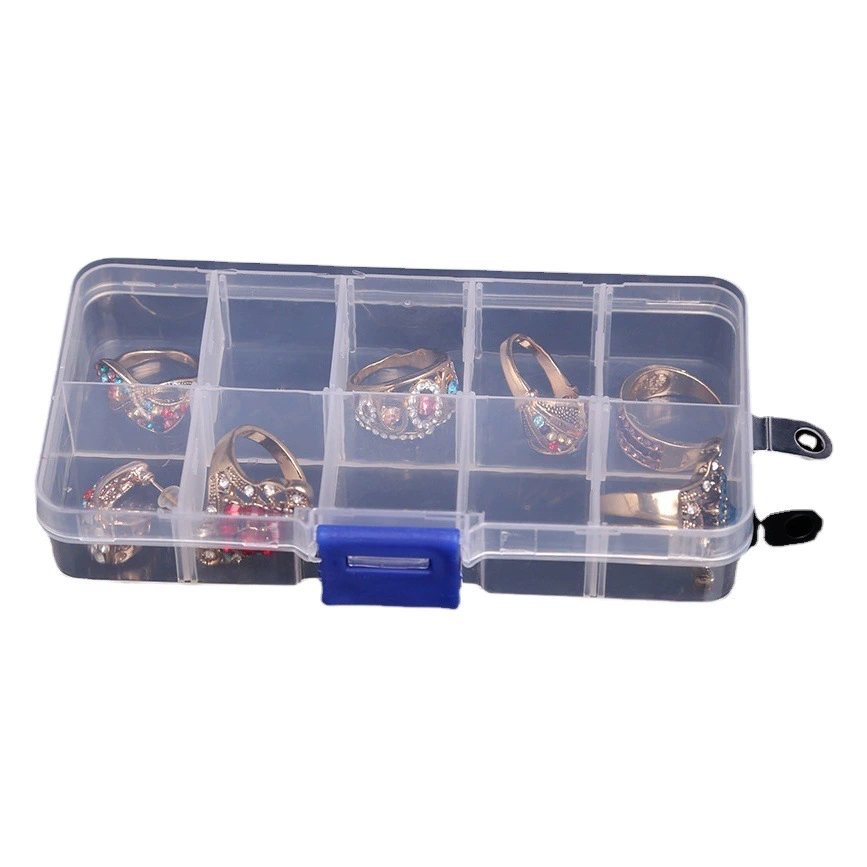 Прозрачная коробка для хранения Прозрачная пластиковая коробка Детали Настольные ювелирные изделия из бисера для хранения Пластиковая коробка для упаковки Крышка Упаковка