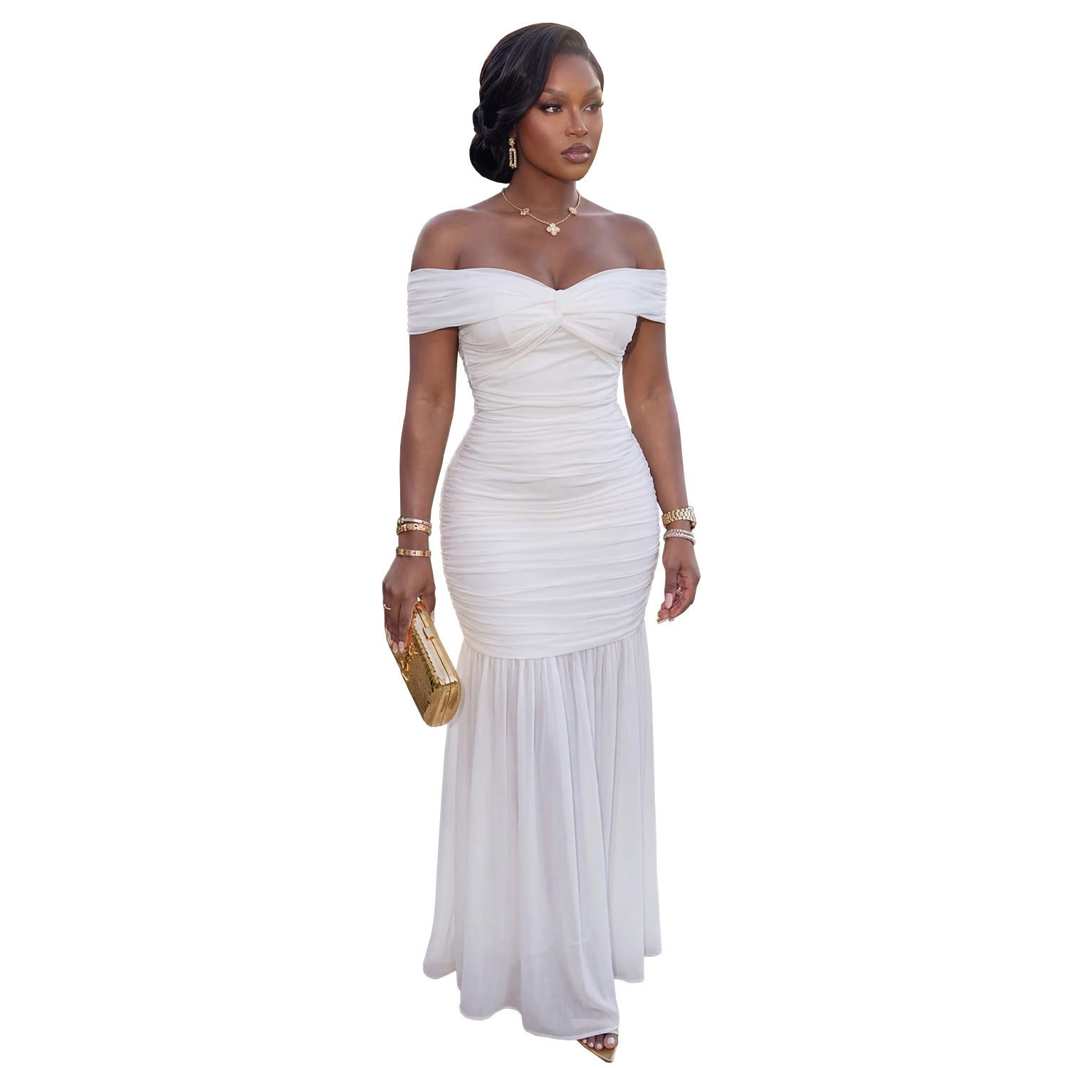 C7660 Aliexpress transfronterizo amazon ropa de moda europea y americana de mujer sexy malla de color sólido vestido de cintura image 9