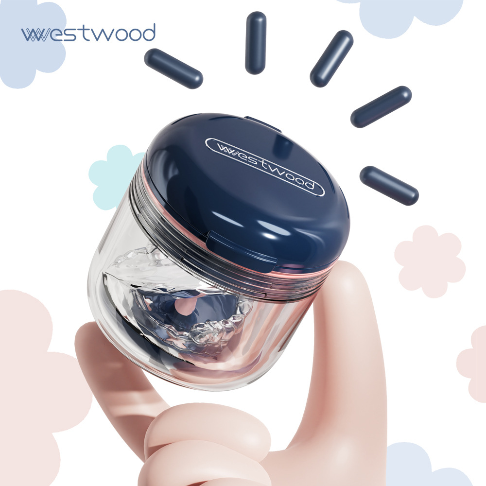 VT-003 Professional Sealable Retainer Box Invisible Aligner Leak-Proof Soaking Tray False Teeth Hollow