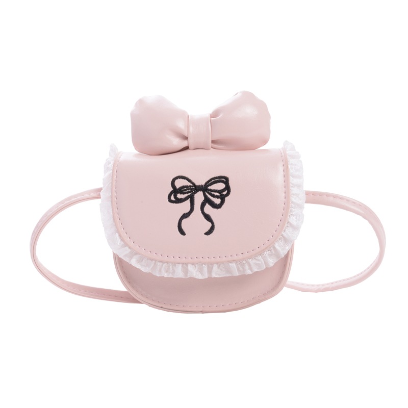 Mochila de moda extranjera de arco de niñas, mini lindos mochilas de bebé, bolsas de encaje dulces para niños