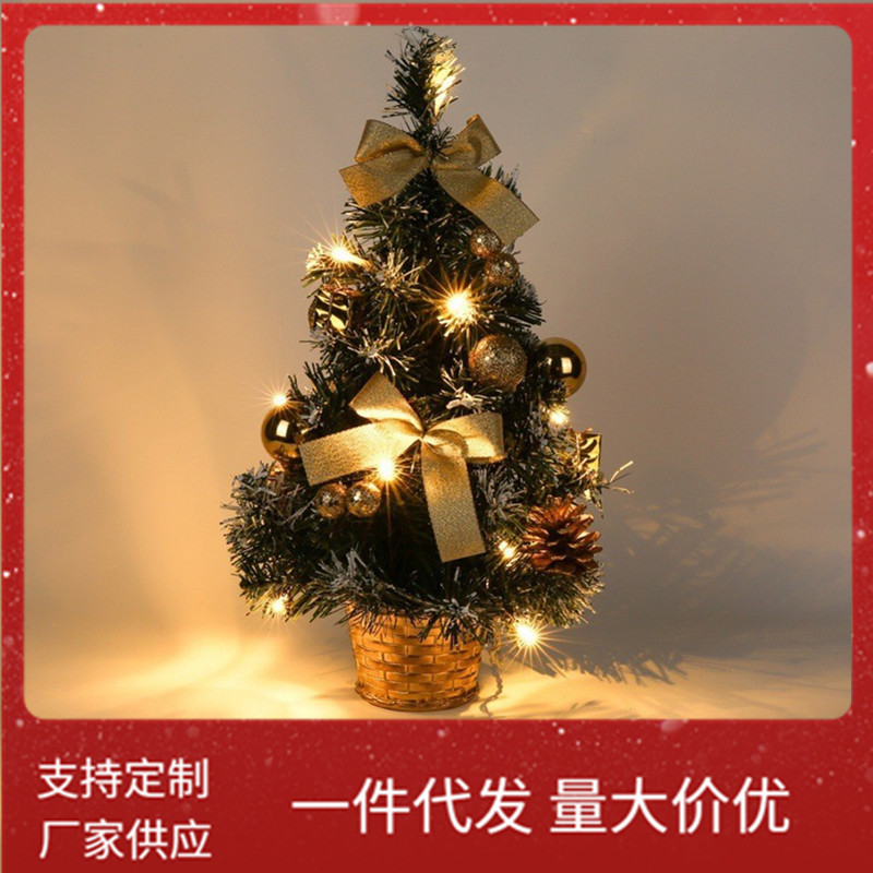 Árbol de Navidad Decorativo de 40 cm, Luz Decorativa, Mini Árbol de Pino, Decoración Navideña, Regalo de Año Nuevo, Árbol de Escritorio