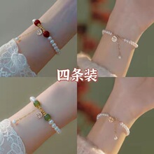 【清仓下架】小众设计感ins风绿色手串复古中国风饰品礼物手链新