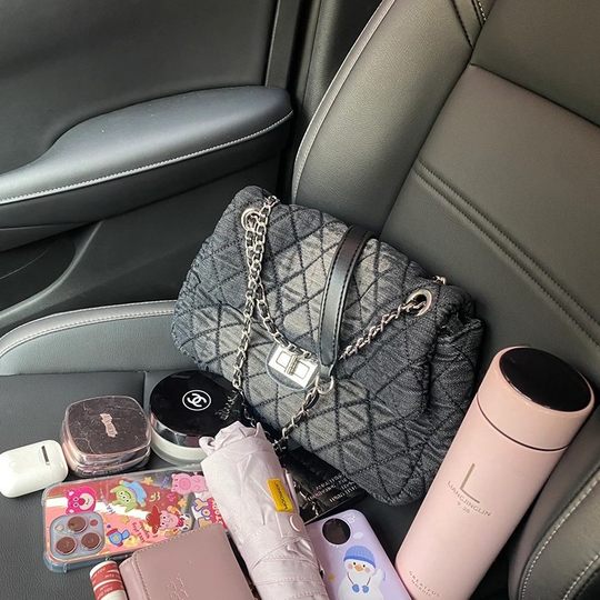 2022 new autumn and winter Denim wandering bag rhombic chain bag large capacity shoulder underarm bag women's all-match messenger bag