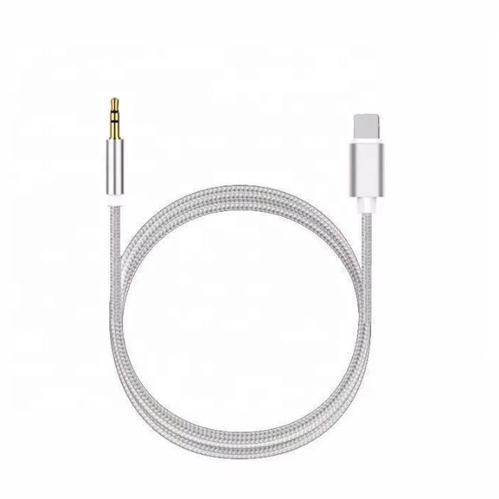 Aplicable al relámpago al cable audio AUX. del teléfono móvil del iPhone de Apple del varón 3,5 Cable Audio del adaptador del coche