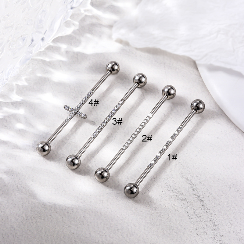 1 Piece Quantity 1 Piece Ear Cartilage Rings & Studs Fashion Geometric 316L Stainless Steel Inlaid Zircon