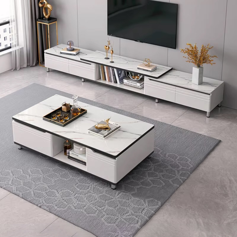 Mueble de TV 2025 nuevo estilo moderno y simple apartamento pequeño sala de estar hogar piso a techo mesa de centro combinación de mueble de TV