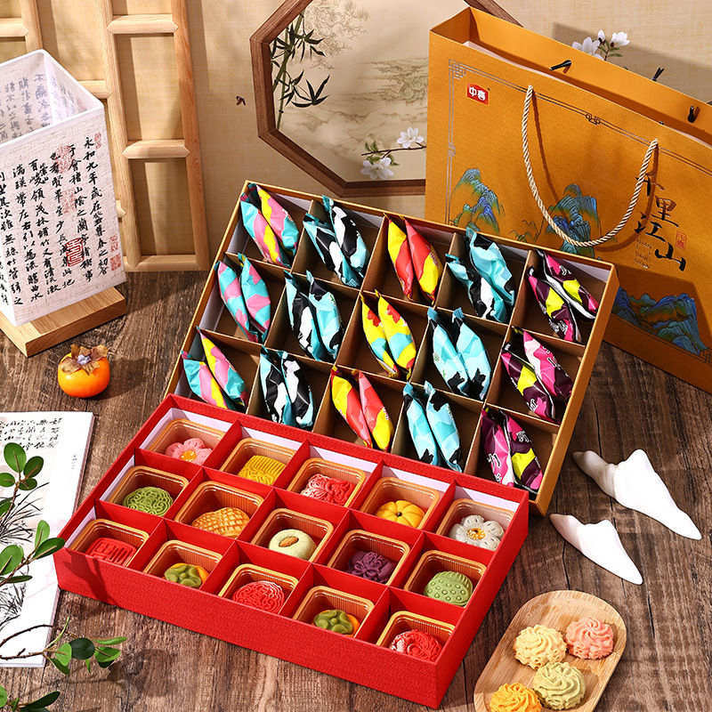 Green Bean Cake Chinese Pastries Gift Box New Year Snacks Tea Sweets Gift With Cookies And Biscuits Spring Festival Gift Wholesale