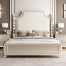 高端轻奢美式实木床组合套装双人床家用主卧现代法式床储物公家具