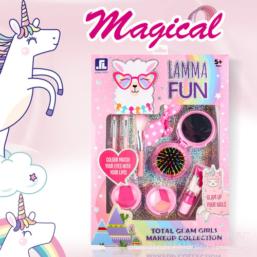 Cross-border foreign trade children's cosmetics complete set non-toxic girls simulation makeup lip gloss lipstick toy set Amazon