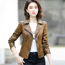 皮衣外套女春季新款韩版女士PU皮外套休闲机车大码皮夹克修身