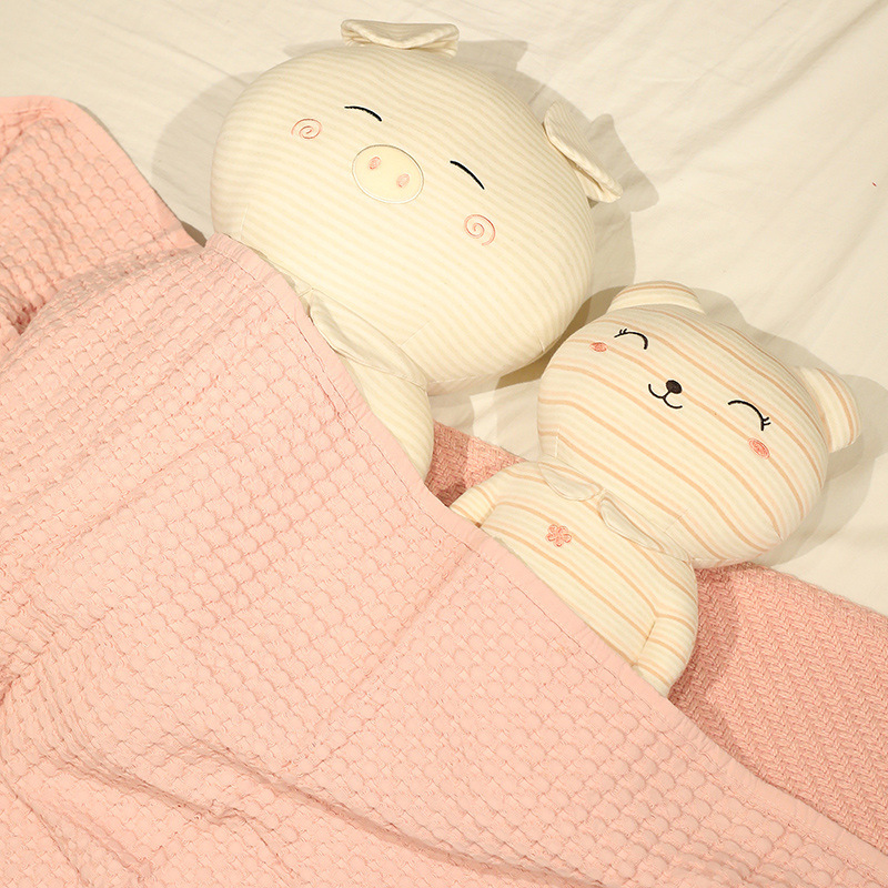 Lindo oso conejo cerdo piel-amigable bebé algodón muñeca niños edredón muñeca cama almohada para dormir muñeca creativa