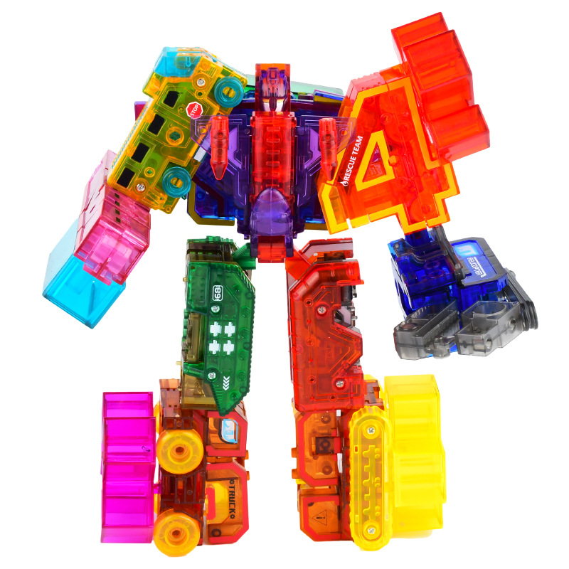 Conjunto de deformación digital combinación robot diamante Mech cognitiva bloques de construcción traje niños y niñas educación ciencia y educación Juguetes