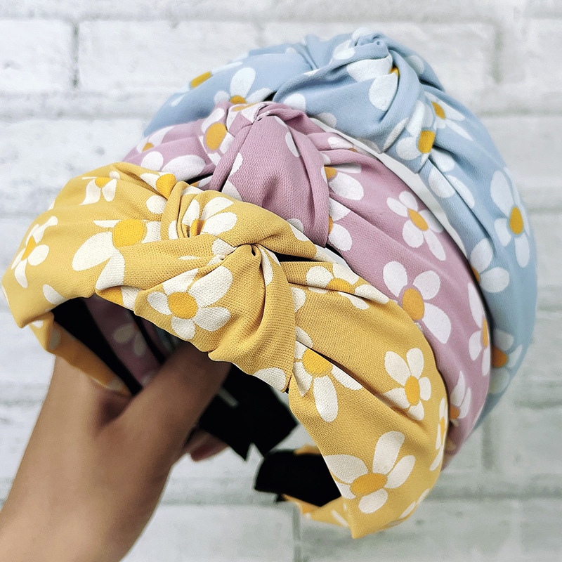 Korean version wide edge bow cross band adults, simple face washing hair clip for women, knot new headwear_voghion.com