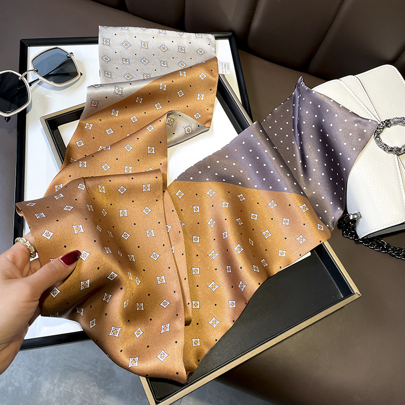 Hangzhou bufandas de seda verde azul estilo nacional morera seda flotante mujer primavera y otoño con bufandas de seda de doble capa 150 * 15cm bufandas