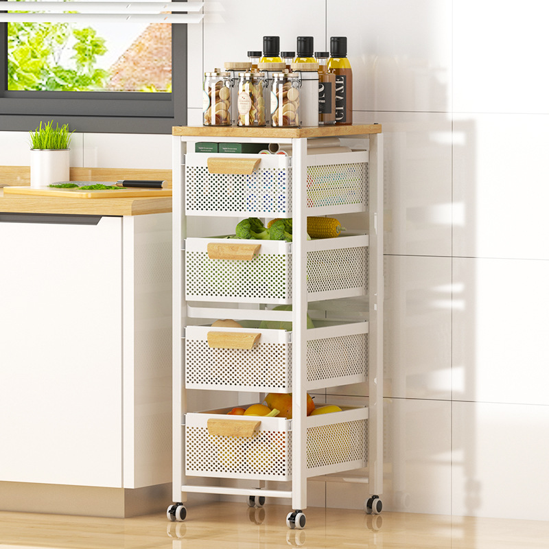 Kitchen Storage Rack, Living Room Pull-Out Multi-Layer Storage Rack, Household Snack Organizer, Multi-Functional Sandwich Rack