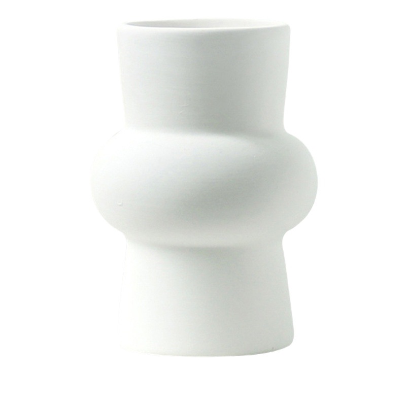 Jarrón de cerámica simple combinación ins estilo creativo pigmento blanco quema artesanía decoración de escritorio florero hidropónico