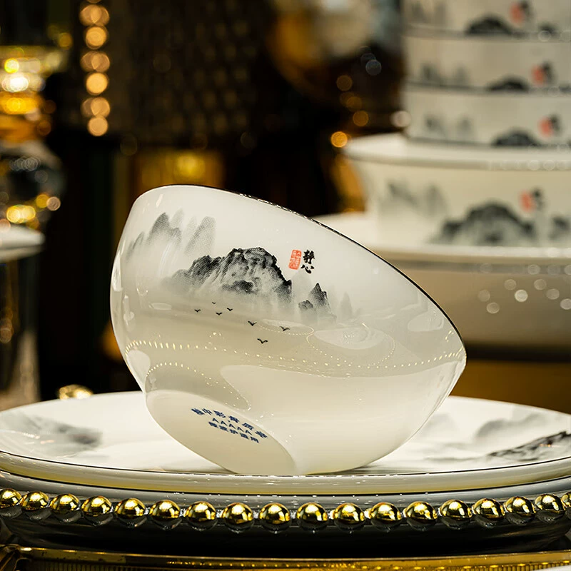 Tableware, gift box, ceramic set for home use, Chinese style