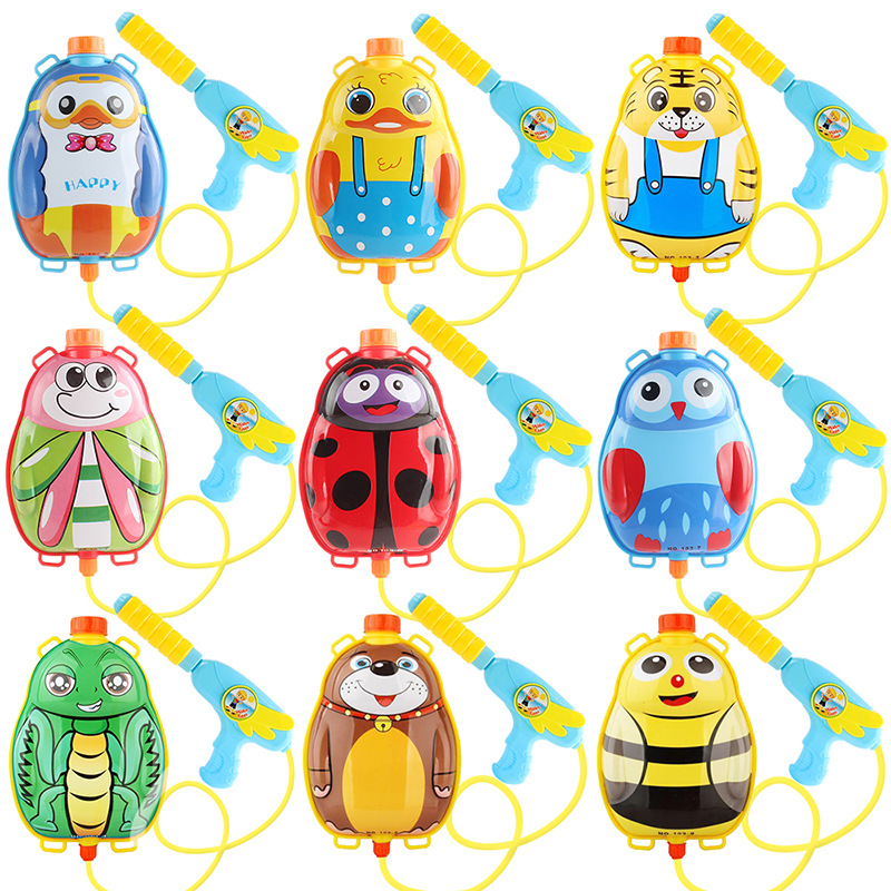 Juguetes de agua de playa para niños mochila de dibujos animados pistola de agua para niños y niñas rociador de agua de verano pistola de agua extraíble de gran capacidad