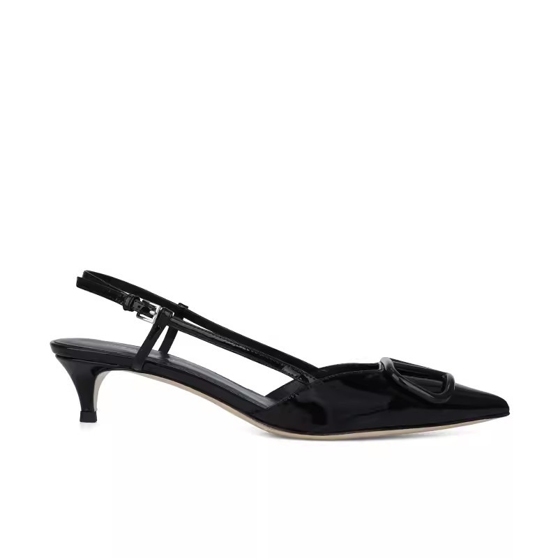 Versión en piel de oveja ~ Zapatos de tacón alto tipo sandalia sin talón para mujer, estilo Grape Ma, de cuero genuino, con punta en pico, correa en V, boca poco profunda y punta cerrada