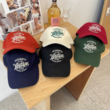 美式复古嘻哈字母刺绣棒球帽子秋季情侣新款街头休闲百搭鸭舌帽潮