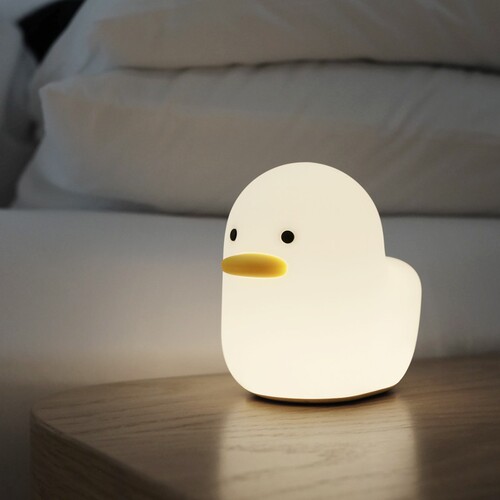 Duck silicone night light USB charging cute pat light bedroom sleep eye protection companion sleep timer night light