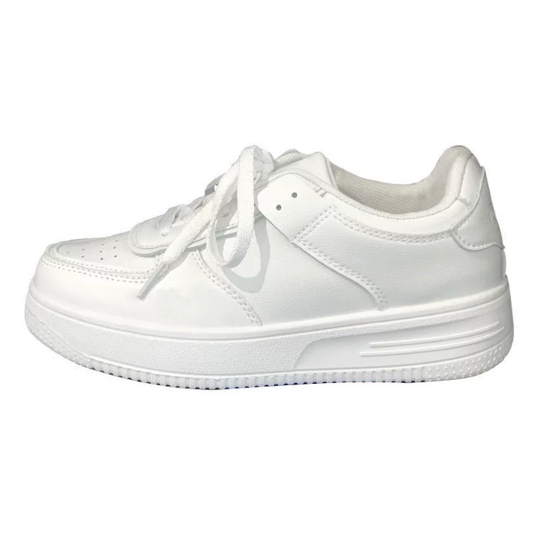 Платформенные casual кроссовки, белые весной, низкий топ, массивная подошва, EU 35–40