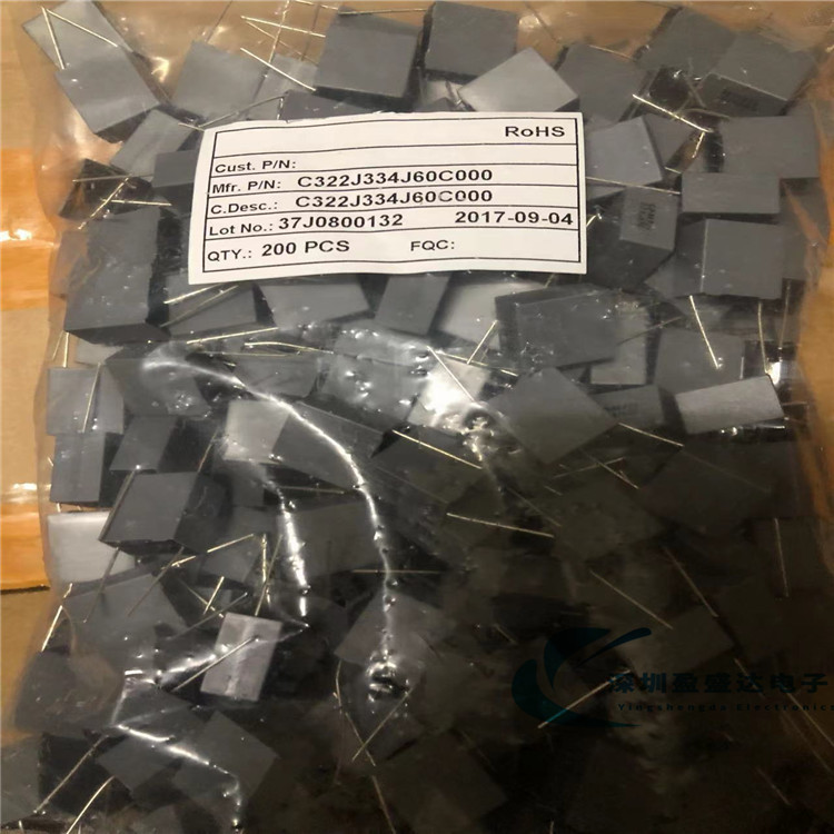 0.33UF 法拉安规电容 C322J334J60C000 MKP 334J 334 630V P15MM