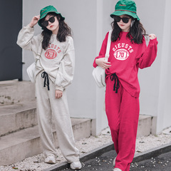 Girls' Sports Set 2023 Spring and Autumn New Arrival Children's Fashion Two-Piece Set for Older Children Parent-Child Autumn Outfit Stylish Children's Clothing